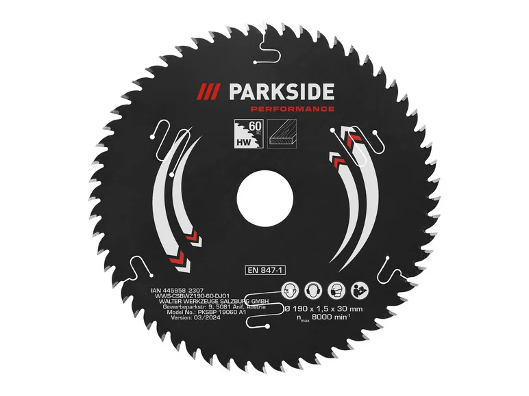 PARKSIDE PERFORMANCE® Lame de scie circulaire. 190 mm