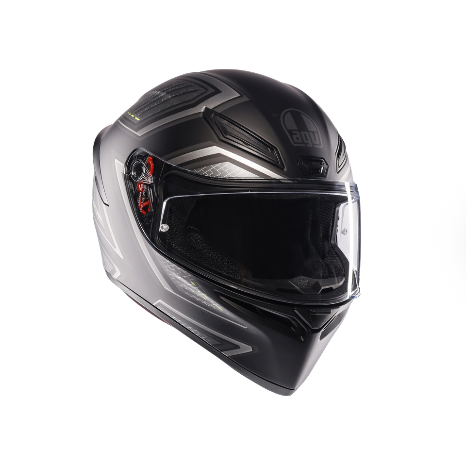 K1 S SLING MATT BLACK/GREY - MOTORBIKE FULL FACE HELMET E2206