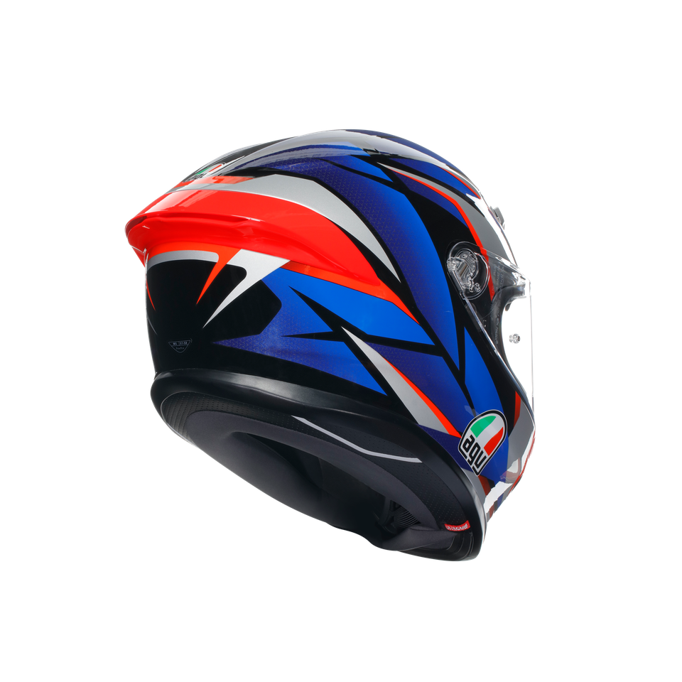 K6 S SLASHCUT BLACK/BLUE/RED - MOTORBIKE FULL FACE HELMET E2206
