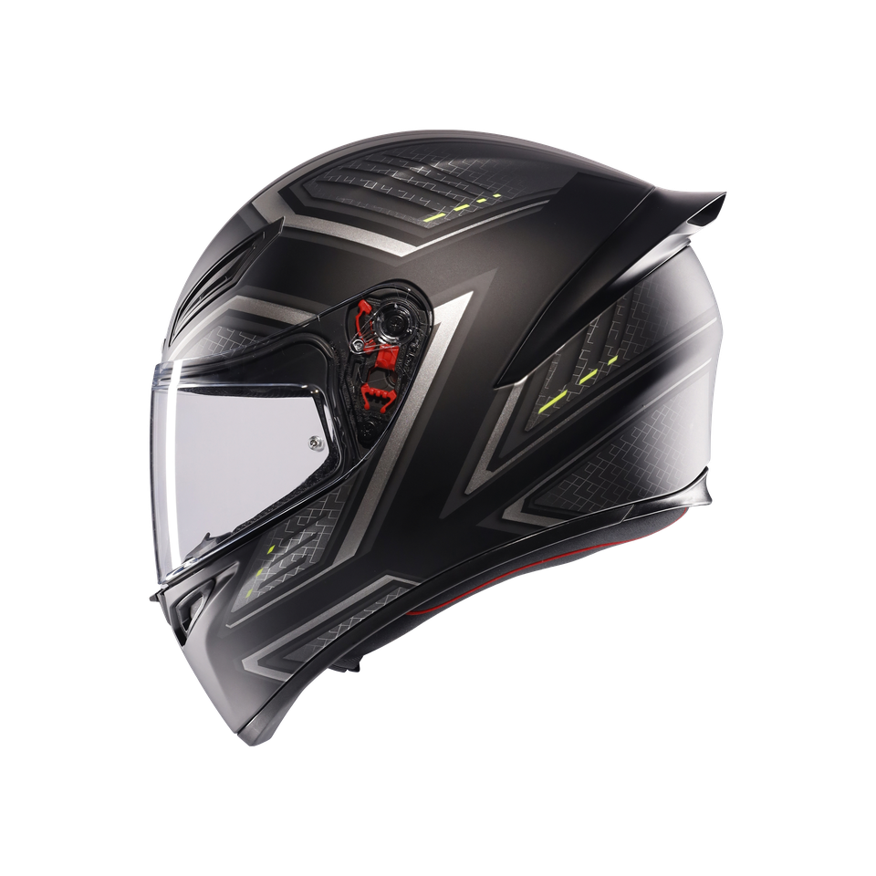K1 S SLING MATT BLACK/GREY - MOTORBIKE FULL FACE HELMET E2206