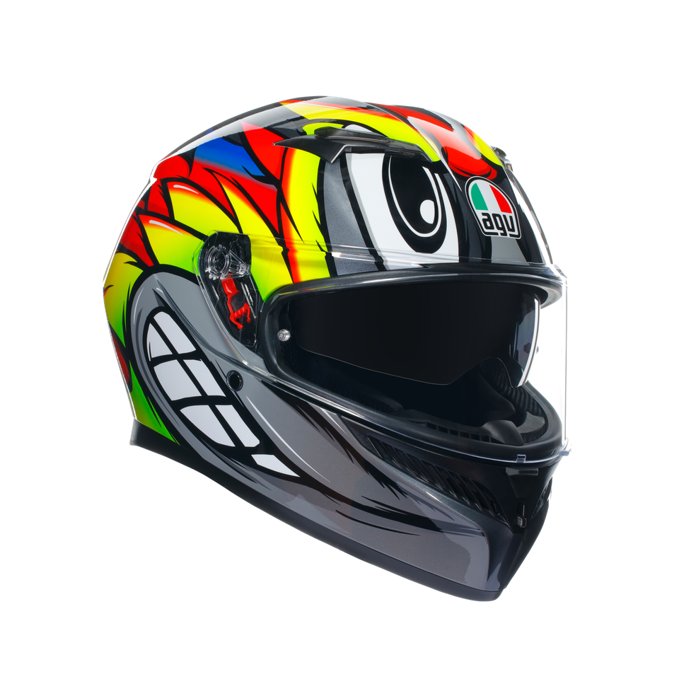 K3 BIRDY 2.0 GREY/YELLOW/RED - MOTORBIKE FULL FACE HELMET E2206