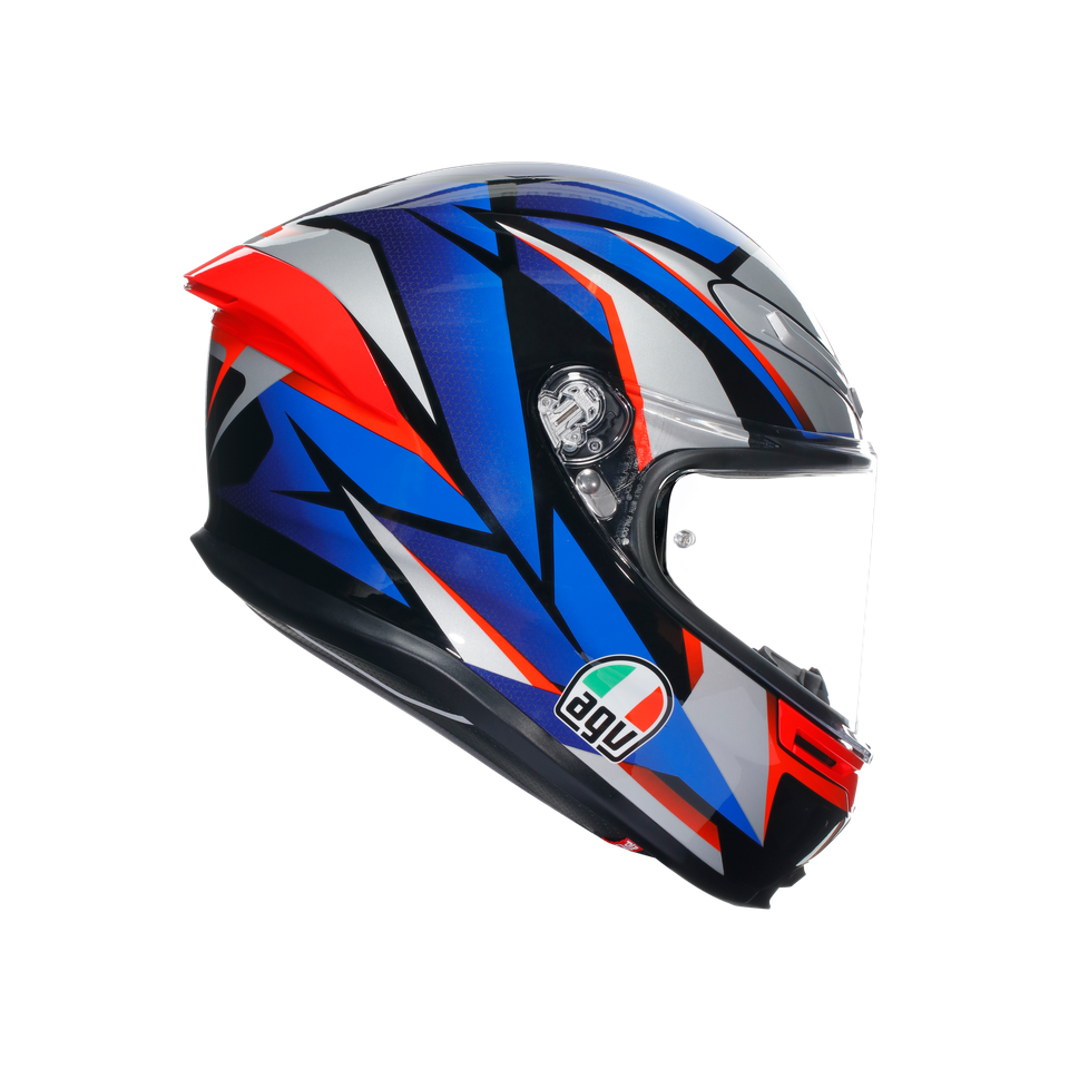 K6 S SLASHCUT BLACK/BLUE/RED - MOTORBIKE FULL FACE HELMET E2206