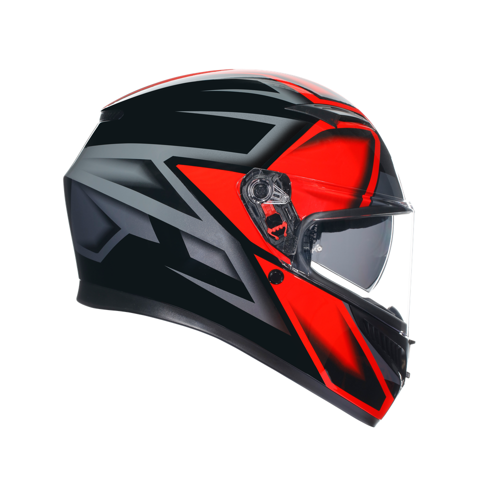 K3 COMPOUND BLACK/RED - MOTORBIKE FULL FACE HELMET E2206