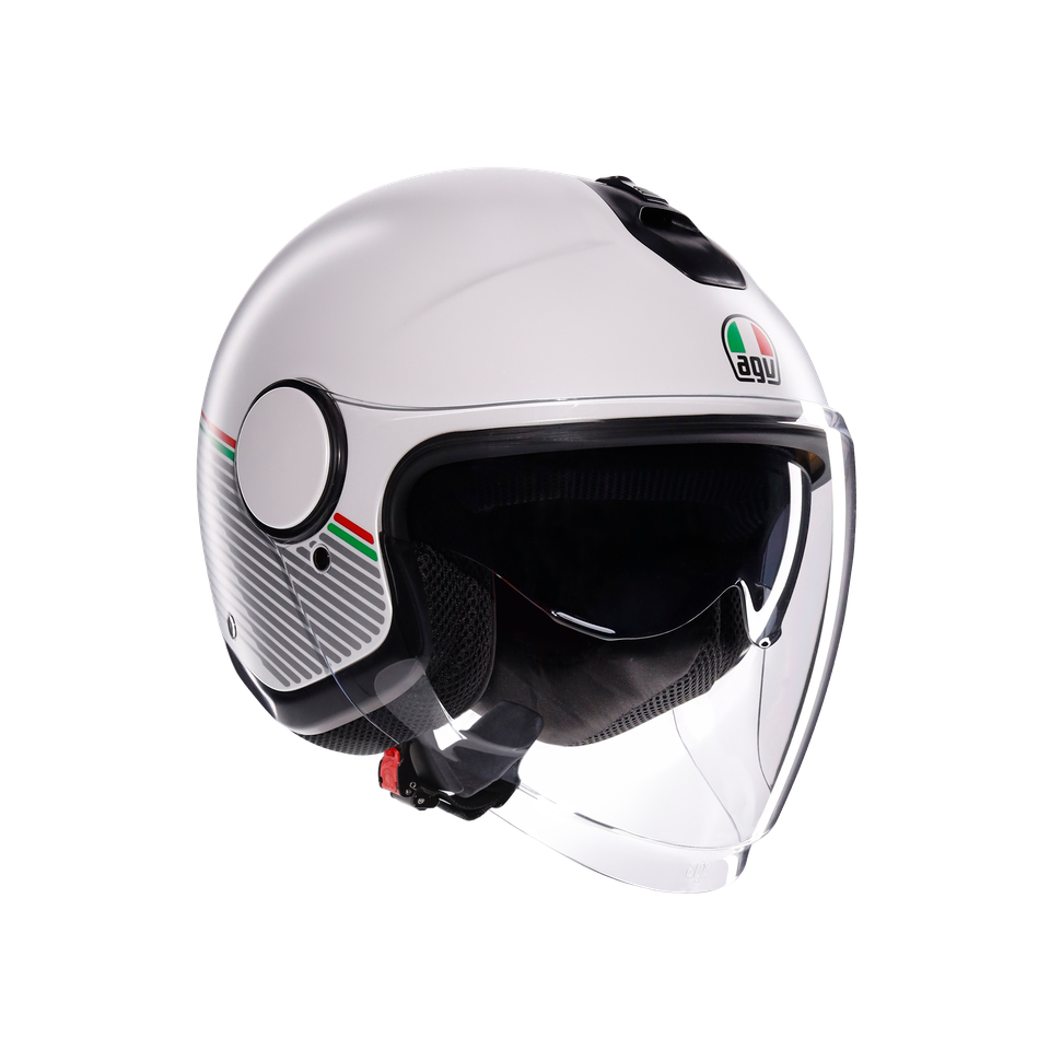 ETERES CAPOLIVERI MATT WHITE/ITALY - MOTORBIKE OPEN FACE HELMET E2206