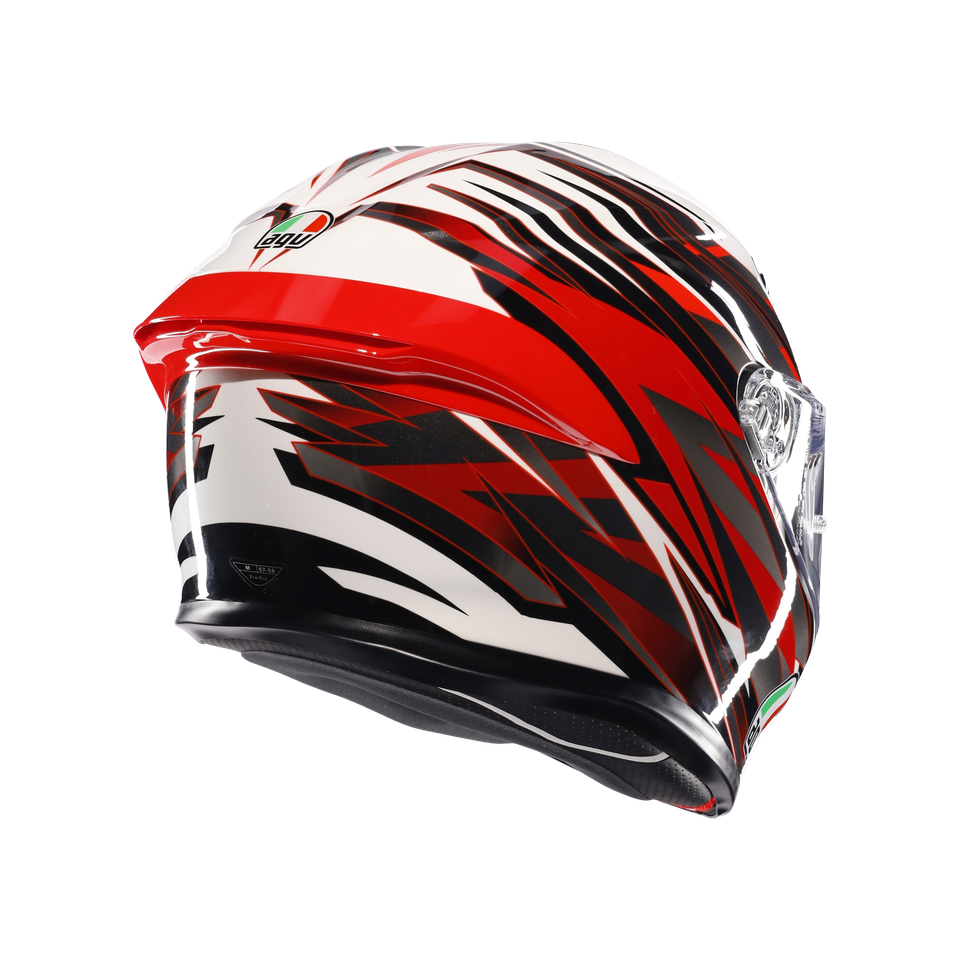 K6 S REEVAL WHITE/RED/GREY - MOTORBIKE FULL FACE HELMET E2206