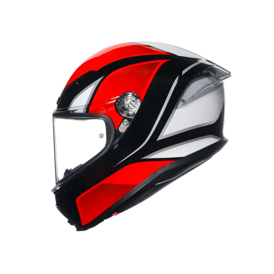 K6 S HYPHEN BLACK/RED/WHITE - MOTORBIKE FULL FACE HELMET E2206