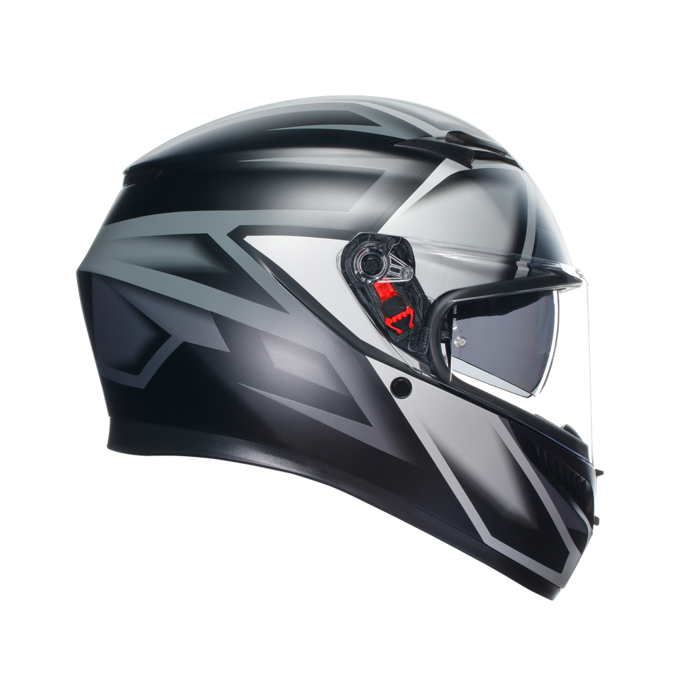 K3 COMPOUND MATT BLACK/GREY - MOTORBIKE FULL FACE HELMET E2206