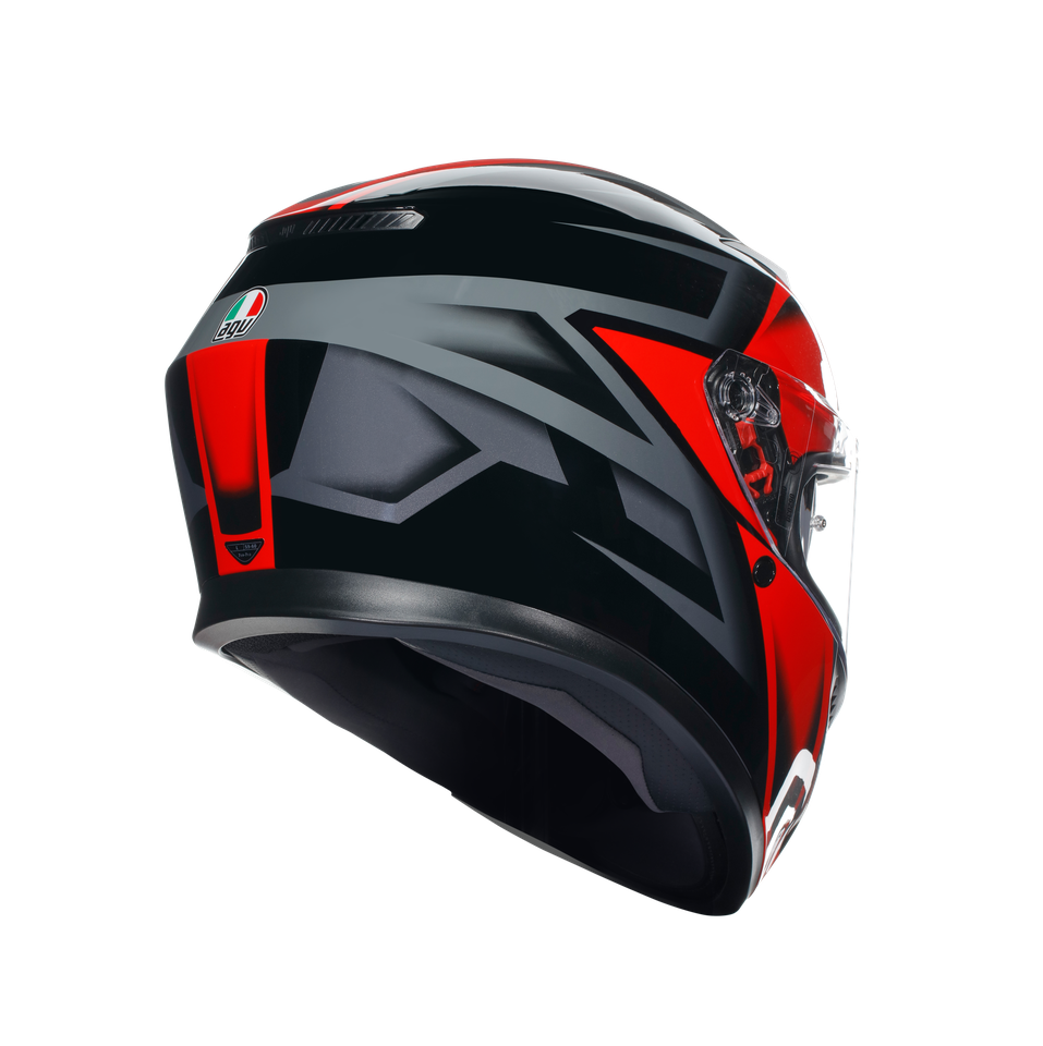 K3 COMPOUND BLACK/RED - MOTORBIKE FULL FACE HELMET E2206