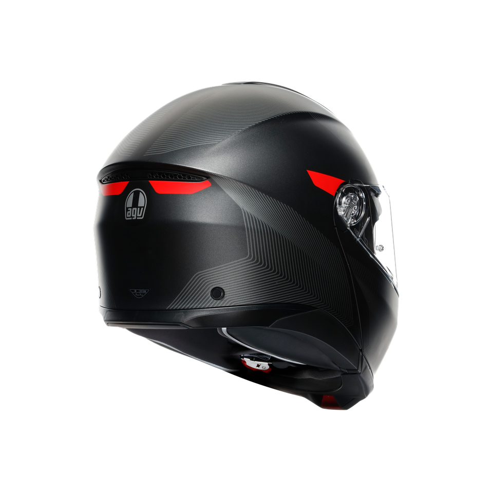 TOURMODULAR FREQUENCY MATT GUNMETAL/RED - MOTORBIKE FLIP UP HELMET E2206