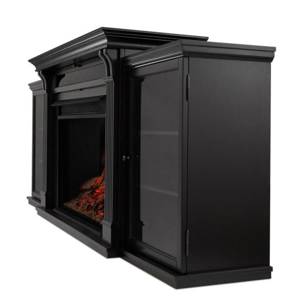 Tracey Grand 84 in. Electric Fireplace TV Stand Entertainment Center in Black
