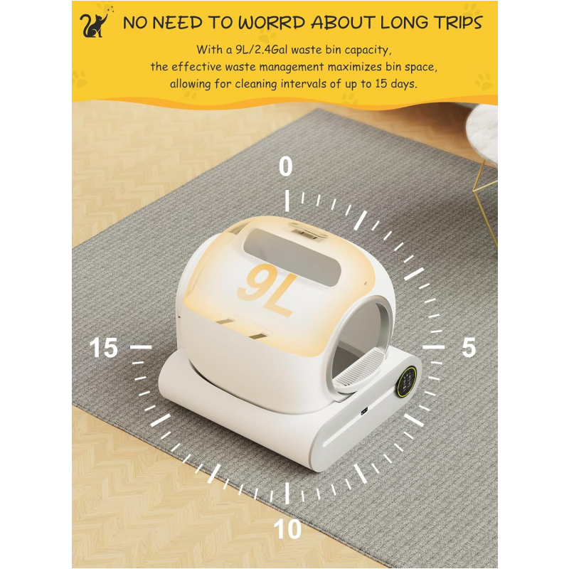 Self Cleaning Litter Box - Never Scoop Litter Again, 74L Large Automatic Cat Litter Box Self Cleaning for Multiple Cats, Safety/Low Noise/Use Easily Automatic Litter Box with APP Control