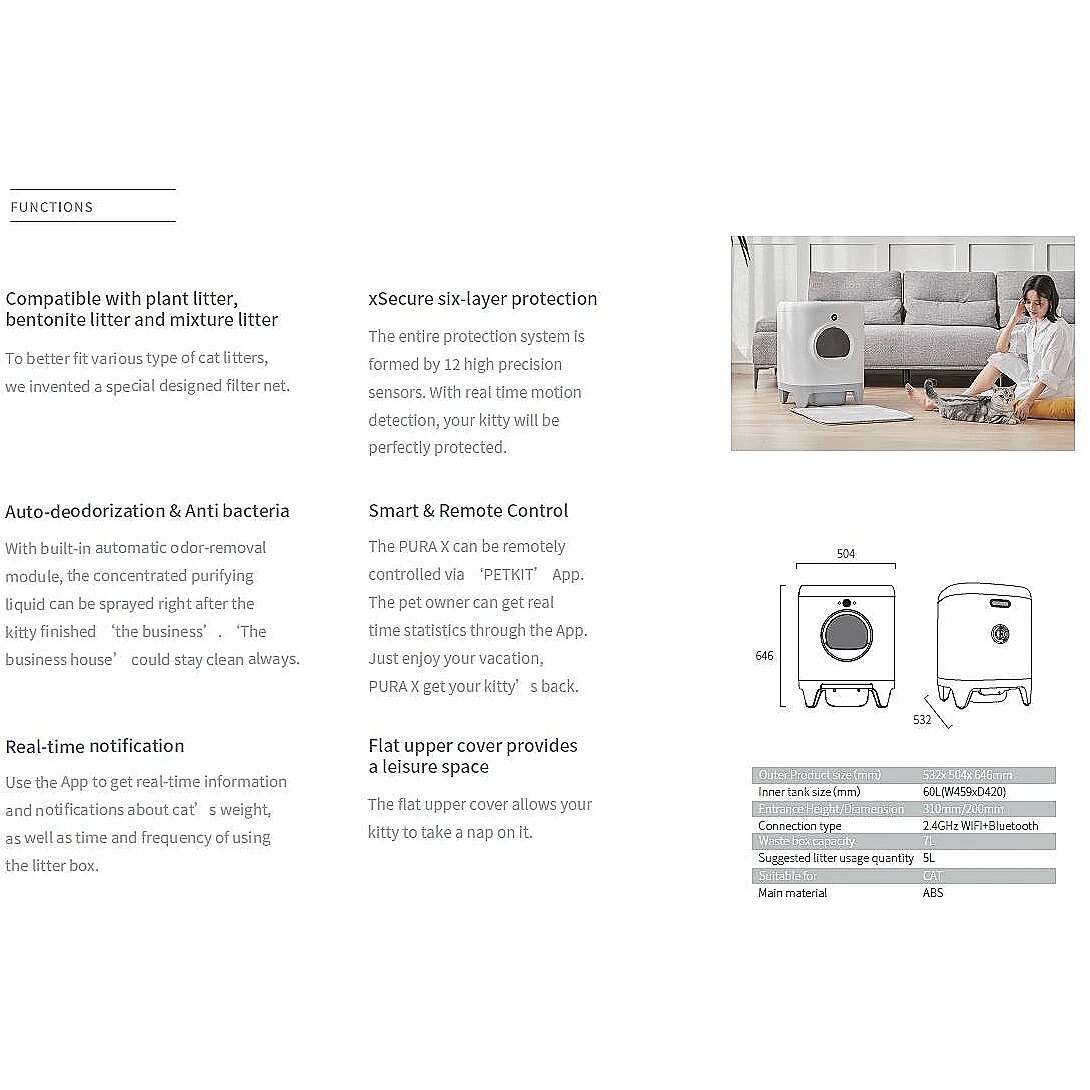 Intelligent Automatic Cat Toilet, Intelligent Deodorizing Cat Litter Box, Electric Shovel, Fully Enclosed Large Anti-splash