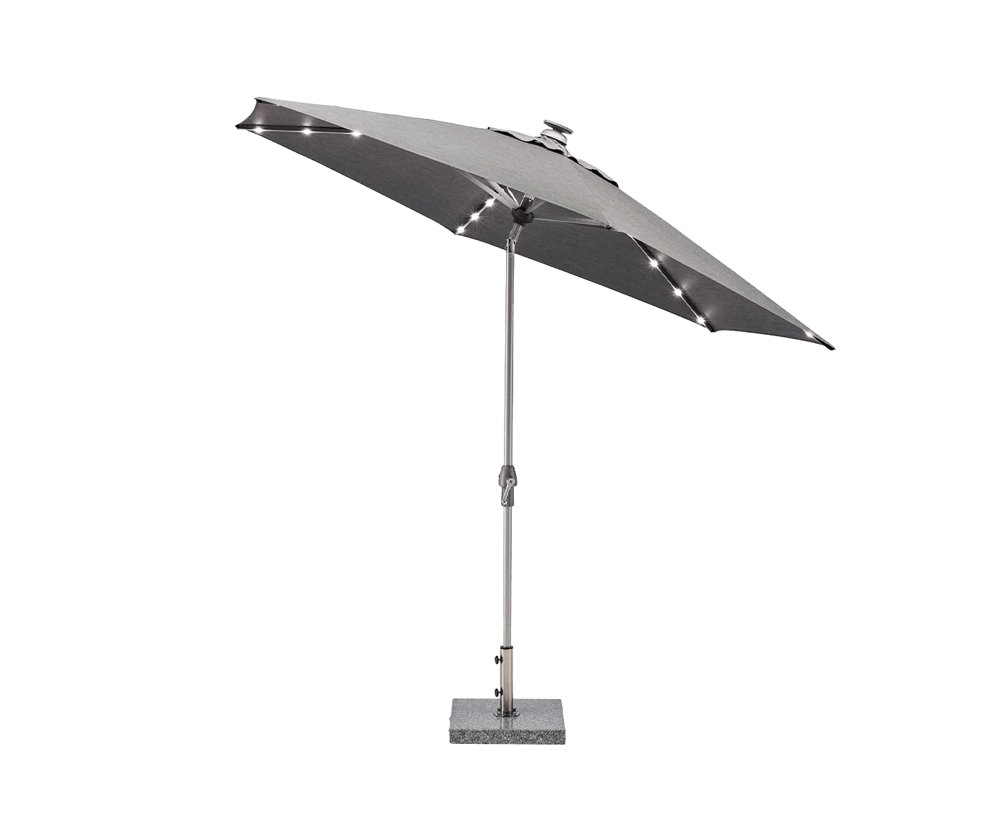 Kettler Easy Allround Sonnenschirm Ø300 cm mit LED-Beleuchtung Silber / Grau