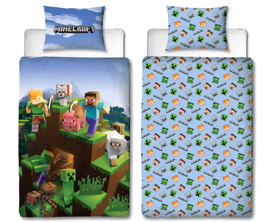 Bettwäsche – Erwachsenengröße 140 x 200 cm – Minecraft
