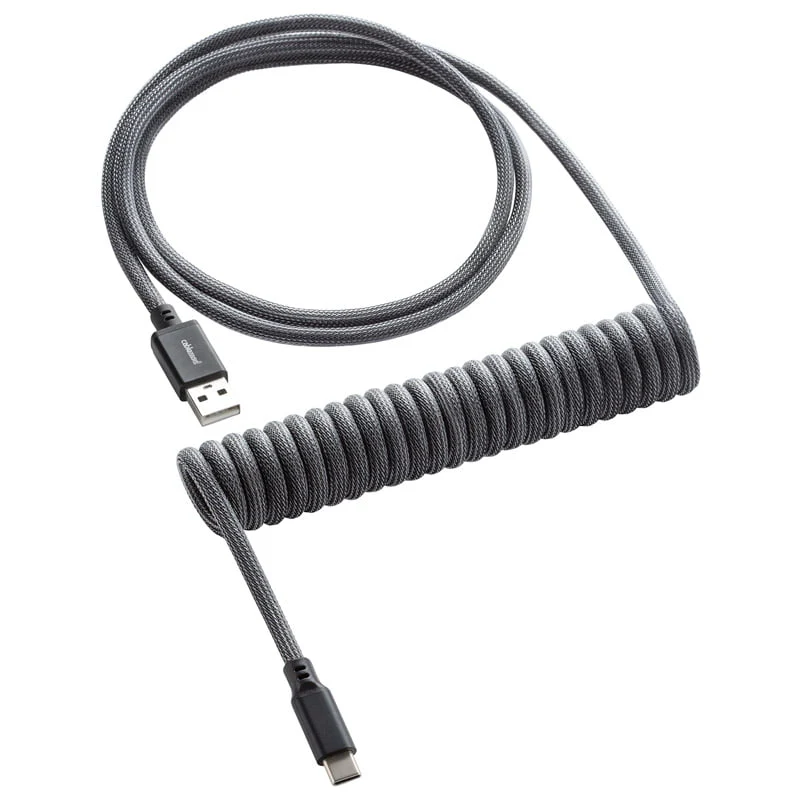 CableMod Classic Spiral-Tastaturkabel USB A auf USB Typ C. Karbongrau – 150 cm
