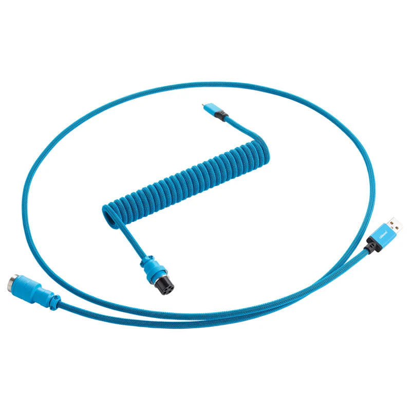 CableMod Pro Spiraltastaturkabel USB A auf USB Typ C. Spectrum Blue – 150 cm