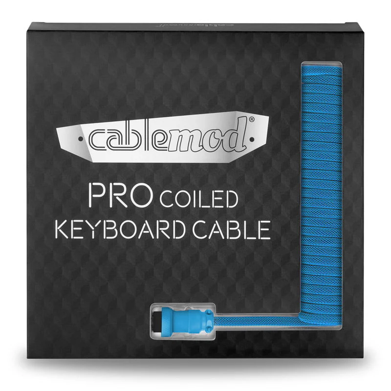 CableMod Pro Spiraltastaturkabel USB A auf USB Typ C. Spectrum Blue – 150 cm