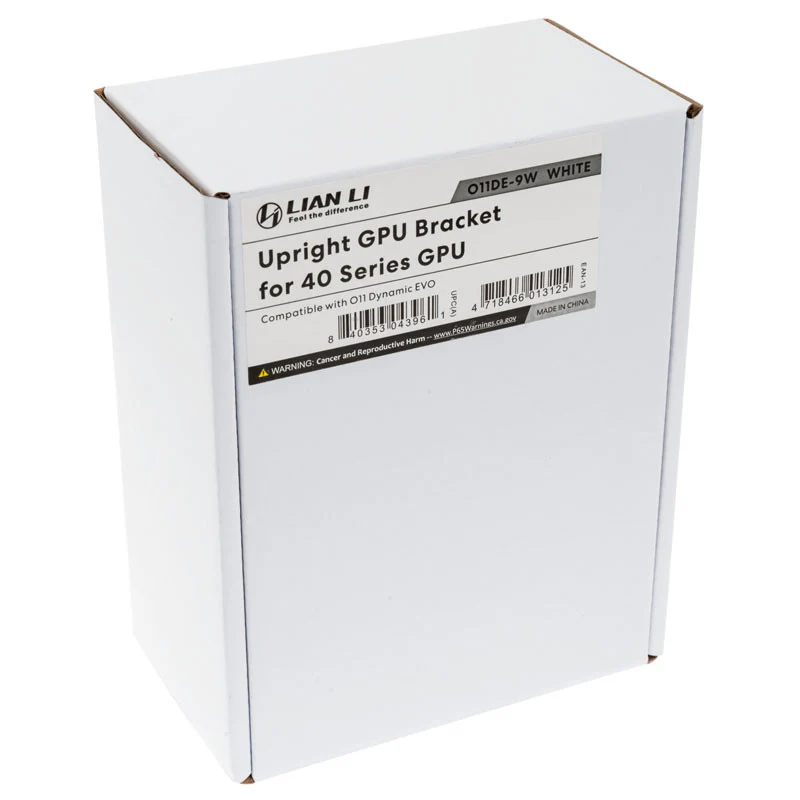 Lian Li Upright GPU bracket for O11D Evo White - updated for improved 40 series support. PCI express 4.0