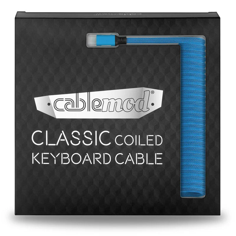 CableMod Classic Spiral-Tastaturkabel USB A auf USB Typ-C. Spectrum Blue – 150 cm