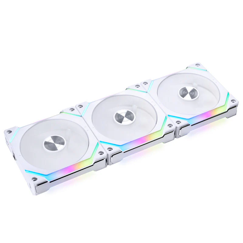 Lian Li UNI FAN SL V2 120 RGB-PWM-Lüfter. 3er-Pack. Weiß – 120 mm. 28 mm Rahmen