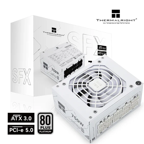 Thermalright TR-TPFX 750W. 80+ Platinum modular PSU. SFX. Hvid