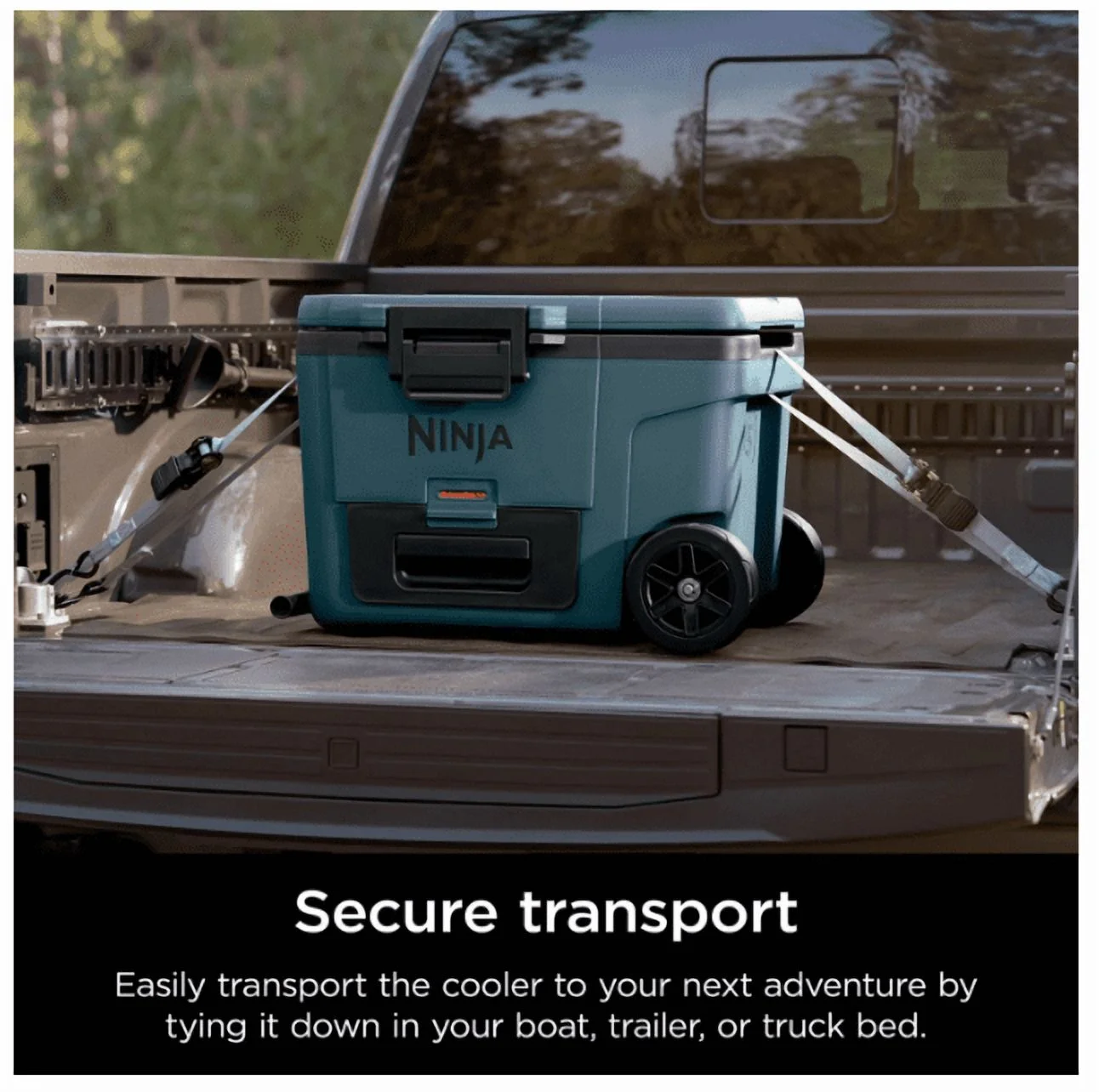 Ninja | Cooler | FrostVault 45QT Cooler with Wheels | Insulated with Temp Dry Storage Drawer | Keeps Ice Cold for Days | for The Beach, Camping, Picnics & More | Ocean Blue | FB245AOB