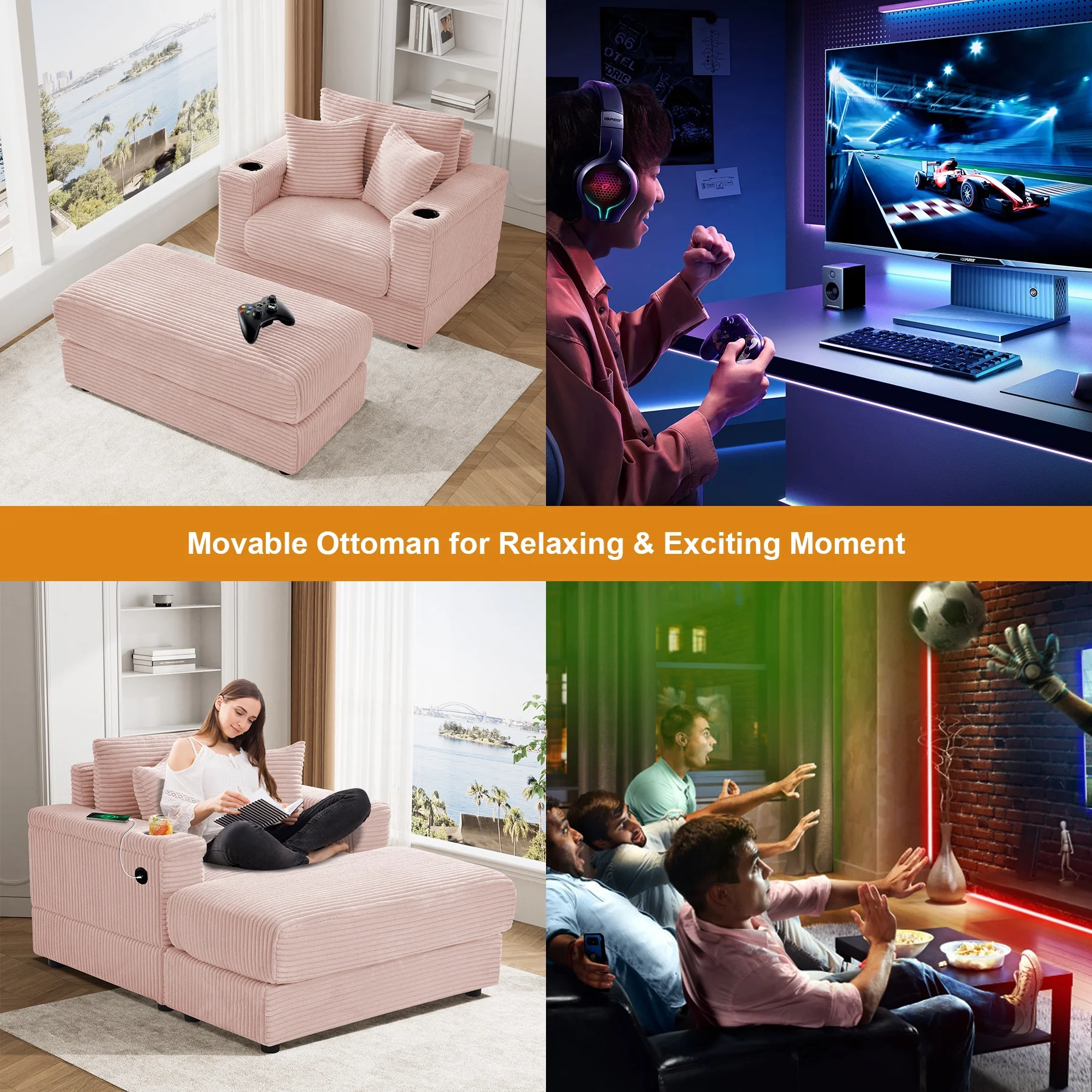 Wiilayok Oversized Lounge Chair Indoor,54