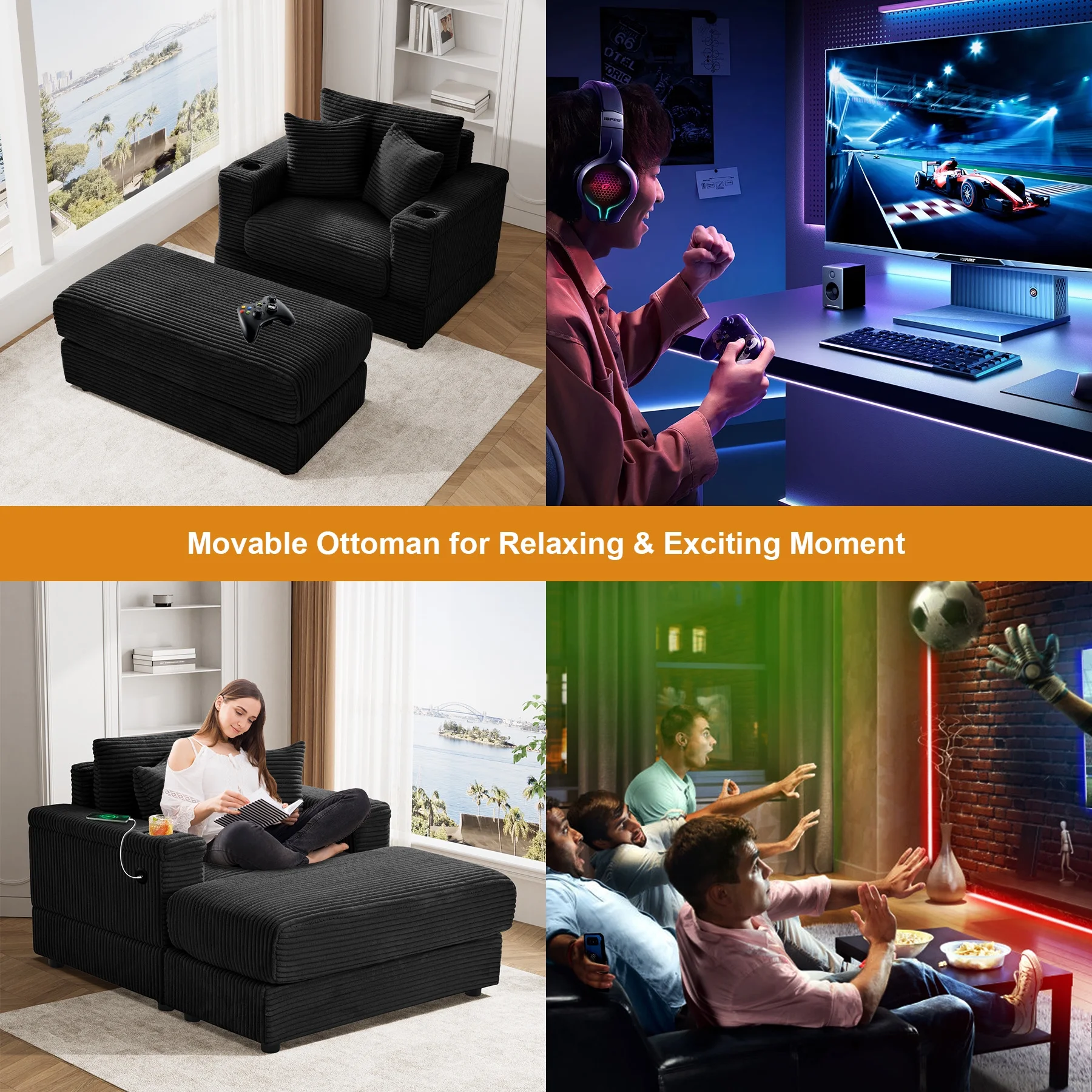 Wiilayok Oversized Lounge Chair Indoor,54