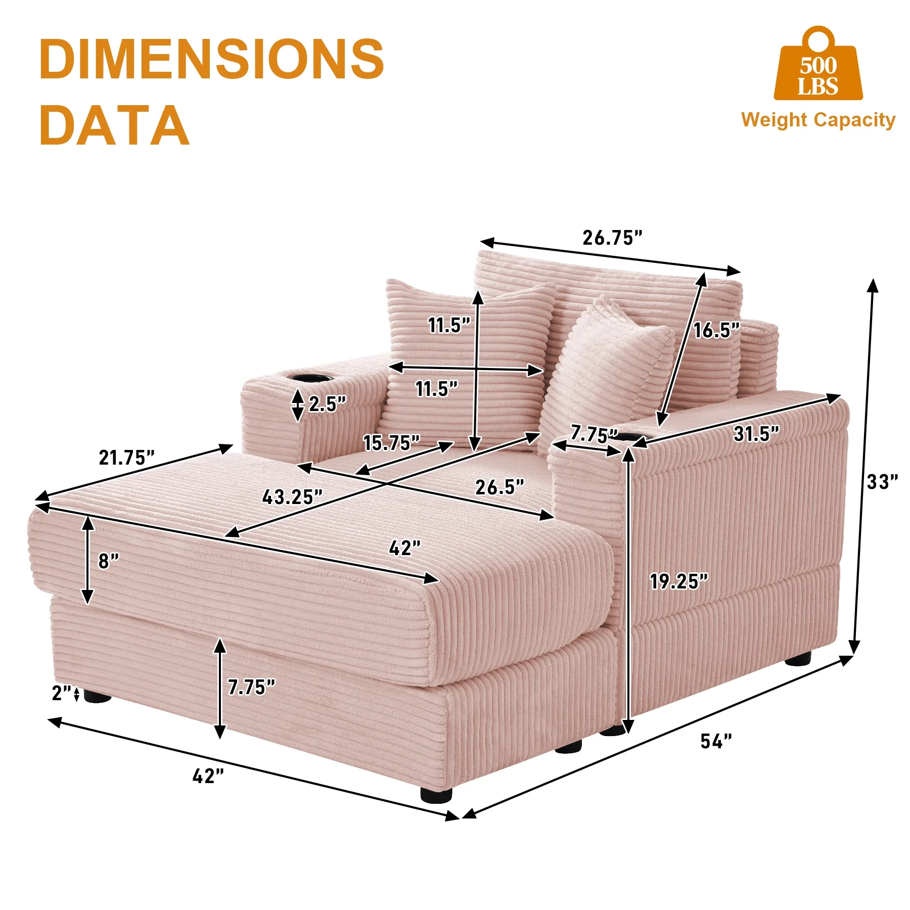 Wiilayok Oversized Lounge Chair Indoor,54