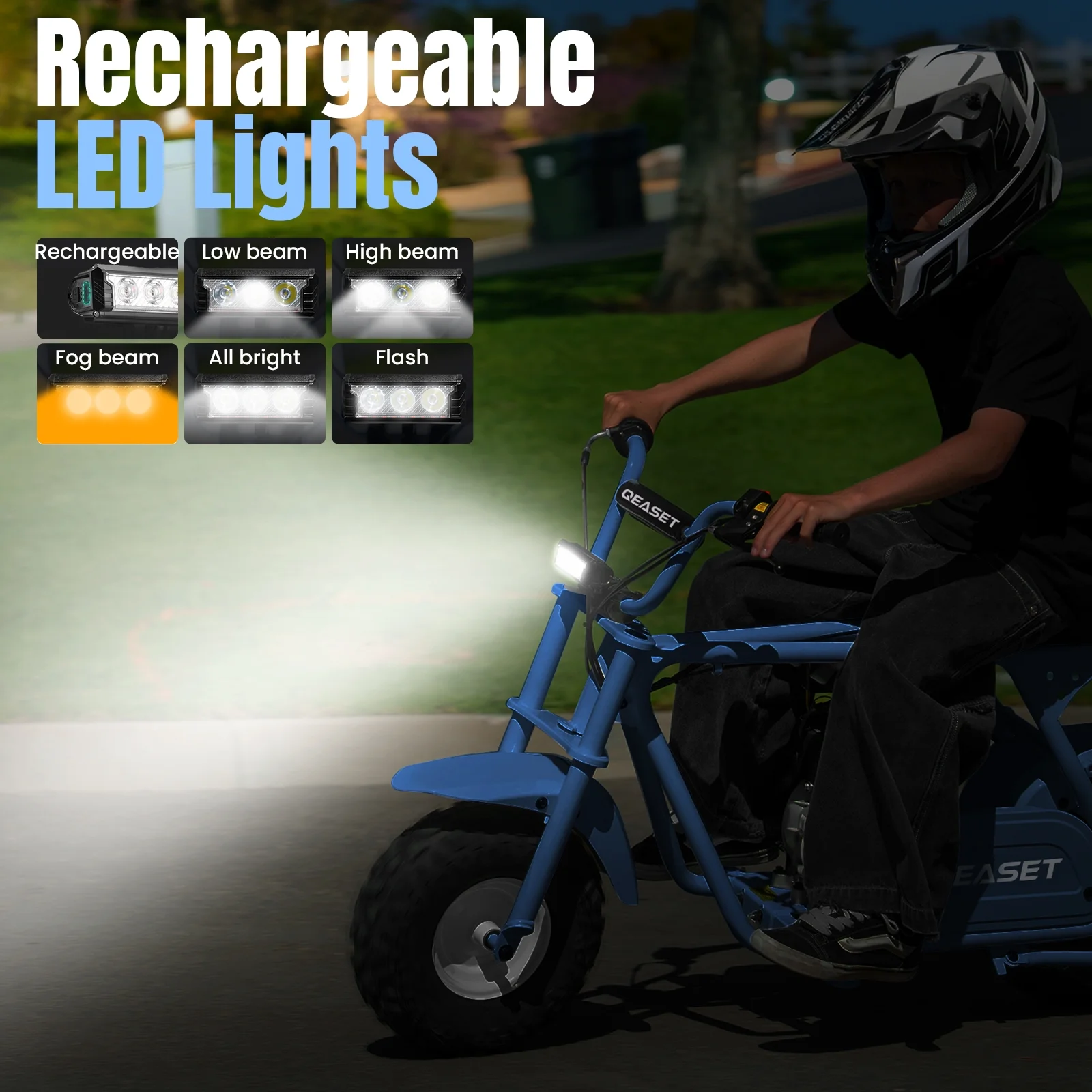 QEASET MB001 Gas Powered Mini Dirt Bike 99CC for Teens and Adults, 25MPH Off Road Motorcycle, Weight Support Up to 200 LBS - Black