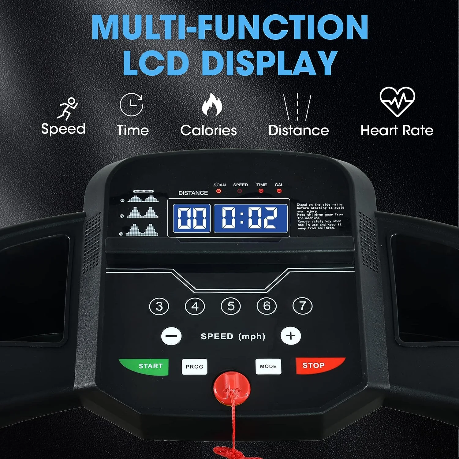 SWERTOY 2.0HP Treadmill for Home Folding 240lb Weight Capacity Walking Jogging Exercise Machine Health & Fitness Fixed Incline with HD Screen 3 Gear Adjustment Shock Absorber Running Belt