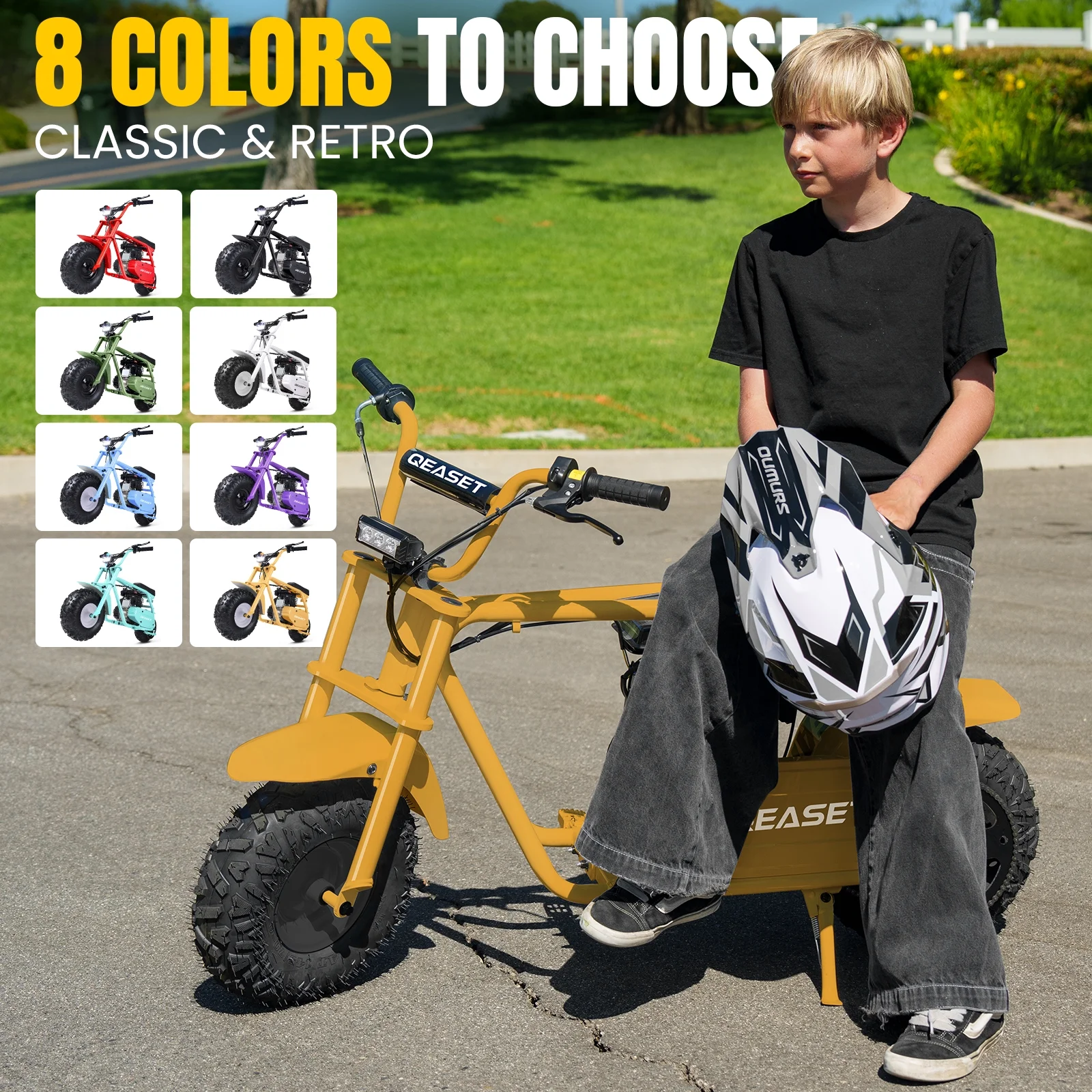 QEASET MB001 Gas Powered Mini Dirt Bike 99CC for Teens and Adults, 25MPH Off Road Motorcycle, Weight Support Up to 200 LBS - Black