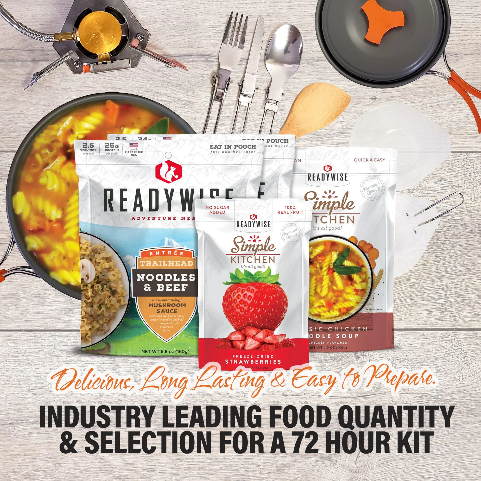 Family Comfort 72 Emergency Survival Kit/Backpack �C 72 Hour for 2 People �C Disaster Preparedness �C Delicious ReadyWise Food, Gear, Lighting, First Aid, Tools & More - Camo