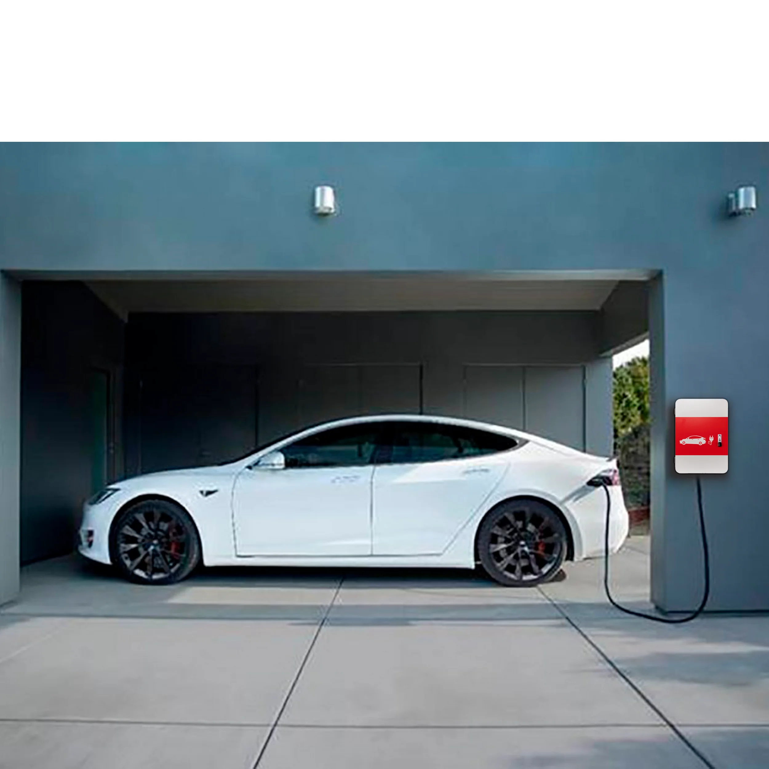 Pochar Tesla Charger Station Box, 28'' x 20'' x 10'' Indoor Outdoor Cable Box Charging Box Cable Organizer, IP66 Waterproof Dustproof Cool Roll Steel Electrical Enclosure Box, for Tesla Wall Connector