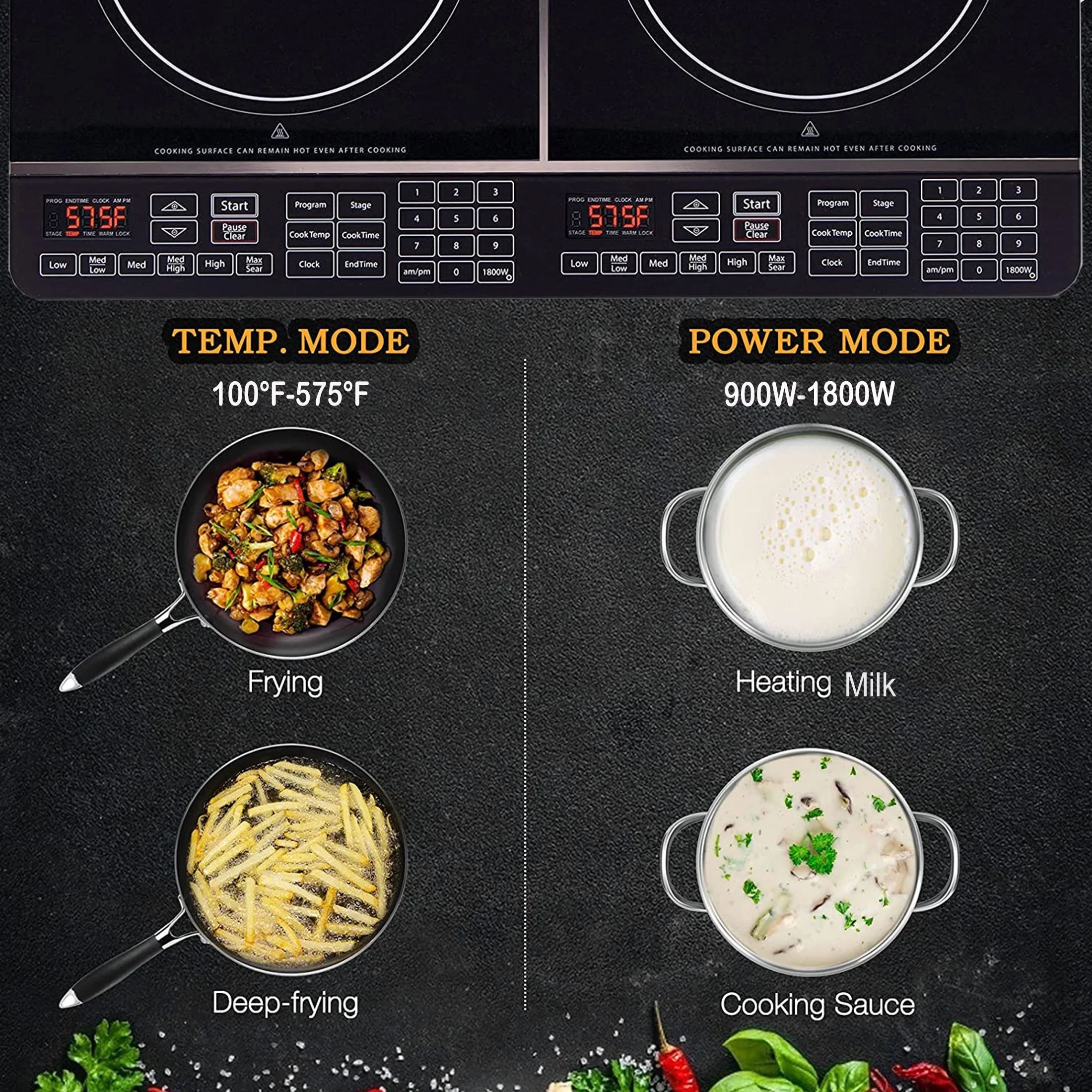 NuWave Electric Double Induction Cooktop 8�� Portable Ultrathin with Sensor Touch Precision Induction Cooktop Burner, Home