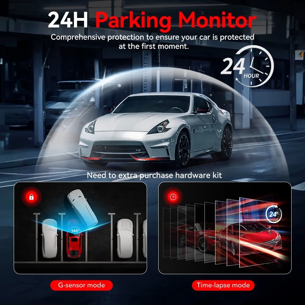 REDTIGER A4 Dash Cam 4K, Dash Cam Front and Rear with 5.8G Wifi & GPS, Touch Screen Dash Cam, Voice Control, Super Night Vision, G-Sensor, Free 64GB Card