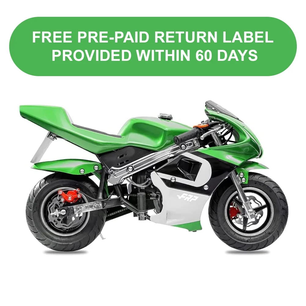 FRP 2 Stroke Pocket Bike 02, Mini Bike for Kids Max Weight 165 LB, Streamline Style Mini Pocket Bike W/ Strong Dual Brakes, Racing Pocket Rocket Max Speed 20 Mph, Blue