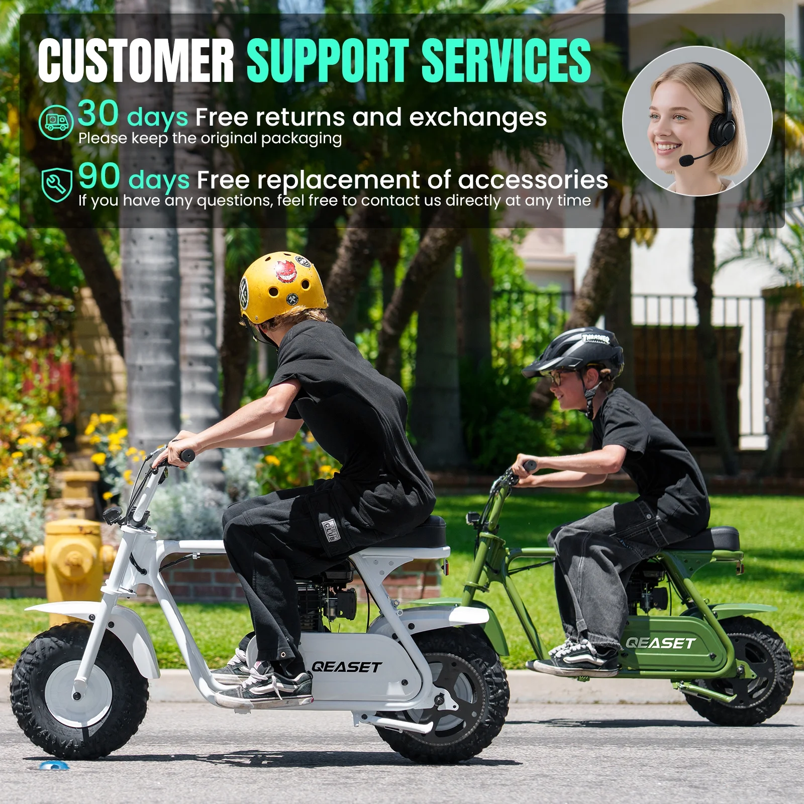 QEASET MB001 Gas Powered Mini Dirt Bike 99CC for Teens and Adults, 25MPH Off Road Motorcycle, Weight Support Up to 200 LBS - Black