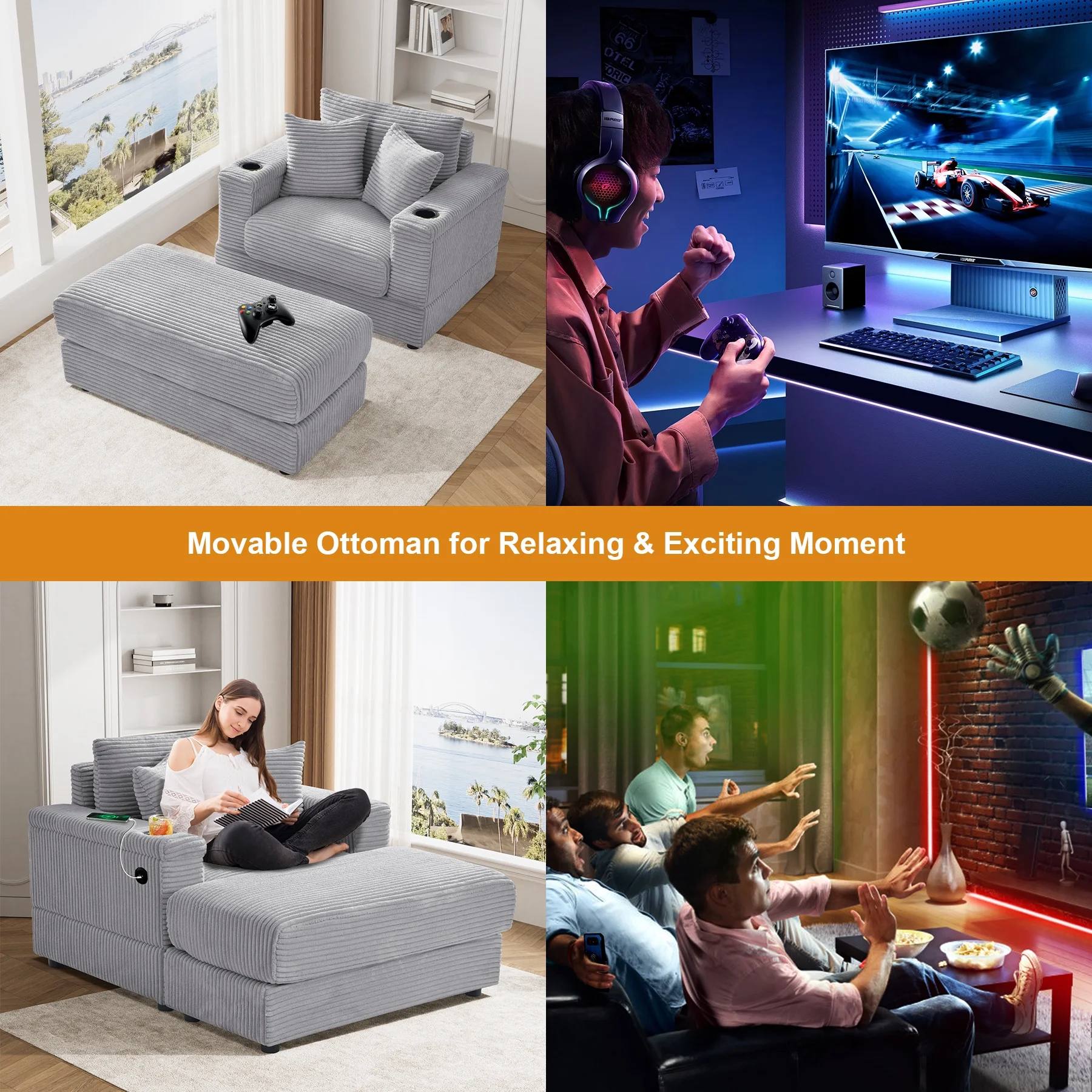 Wiilayok Oversized Lounge Chair Indoor,54