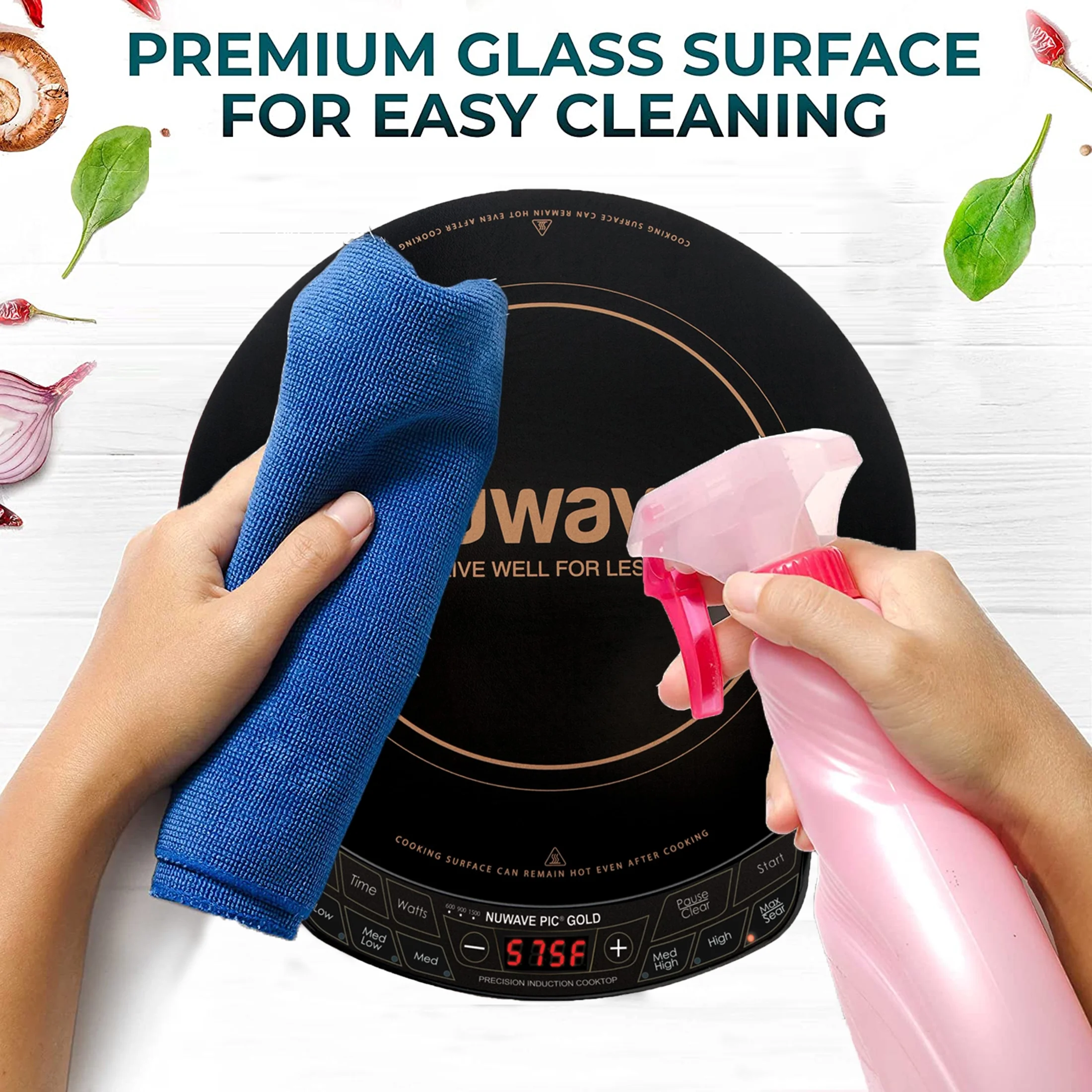 NuWave Electric Double Induction Cooktop 8�� Portable Ultrathin with Sensor Touch Precision Induction Cooktop Burner, Home