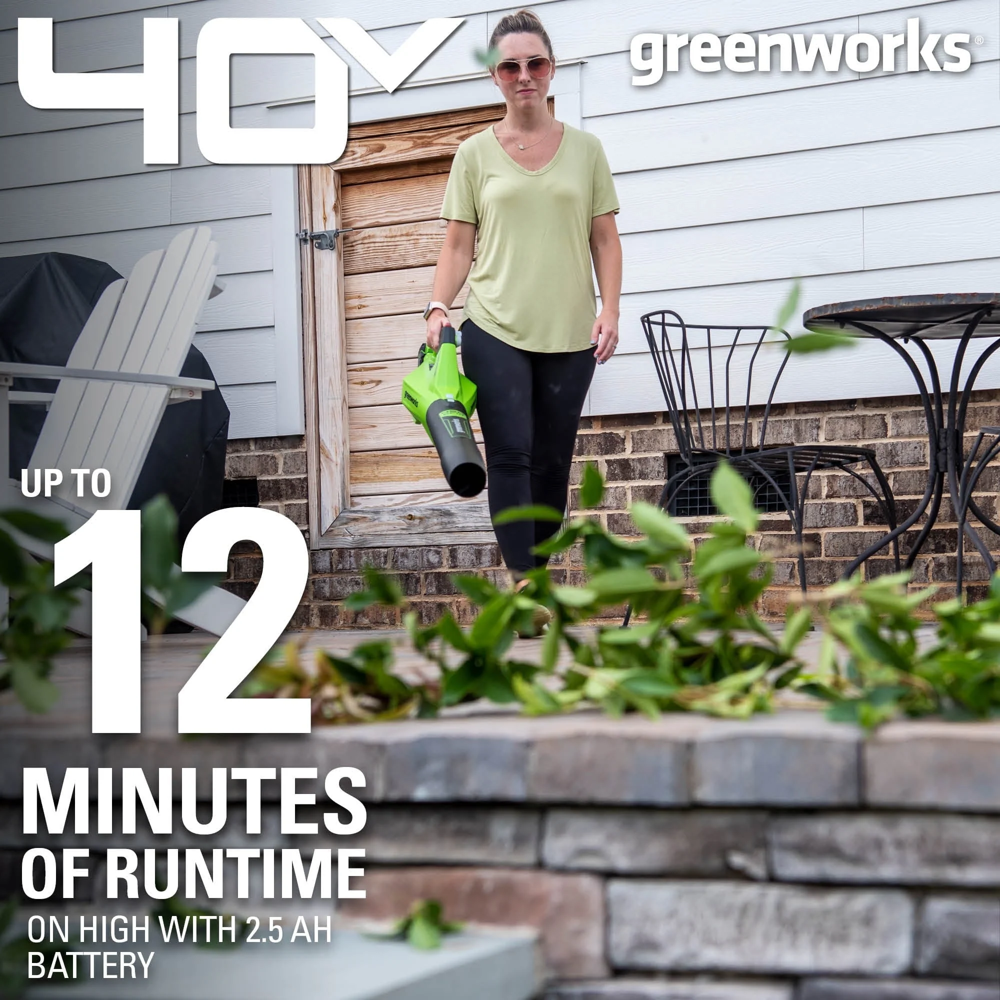 Greenworks 40V (120 mph / 450 cfm) Axial Blower, 2.5Ah Battery and Charger