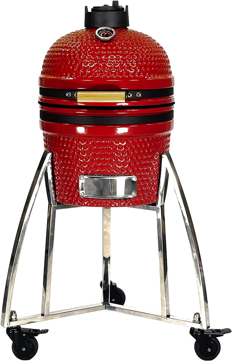 VESSILS Rolling Cart for BBQ Grill – Stainless Steel Egg Holder Compatible with 15 Inch Kamado Grill – Premium Grill Cart for Increased Mobility and Portability – Ideal for Outdoor Cooking