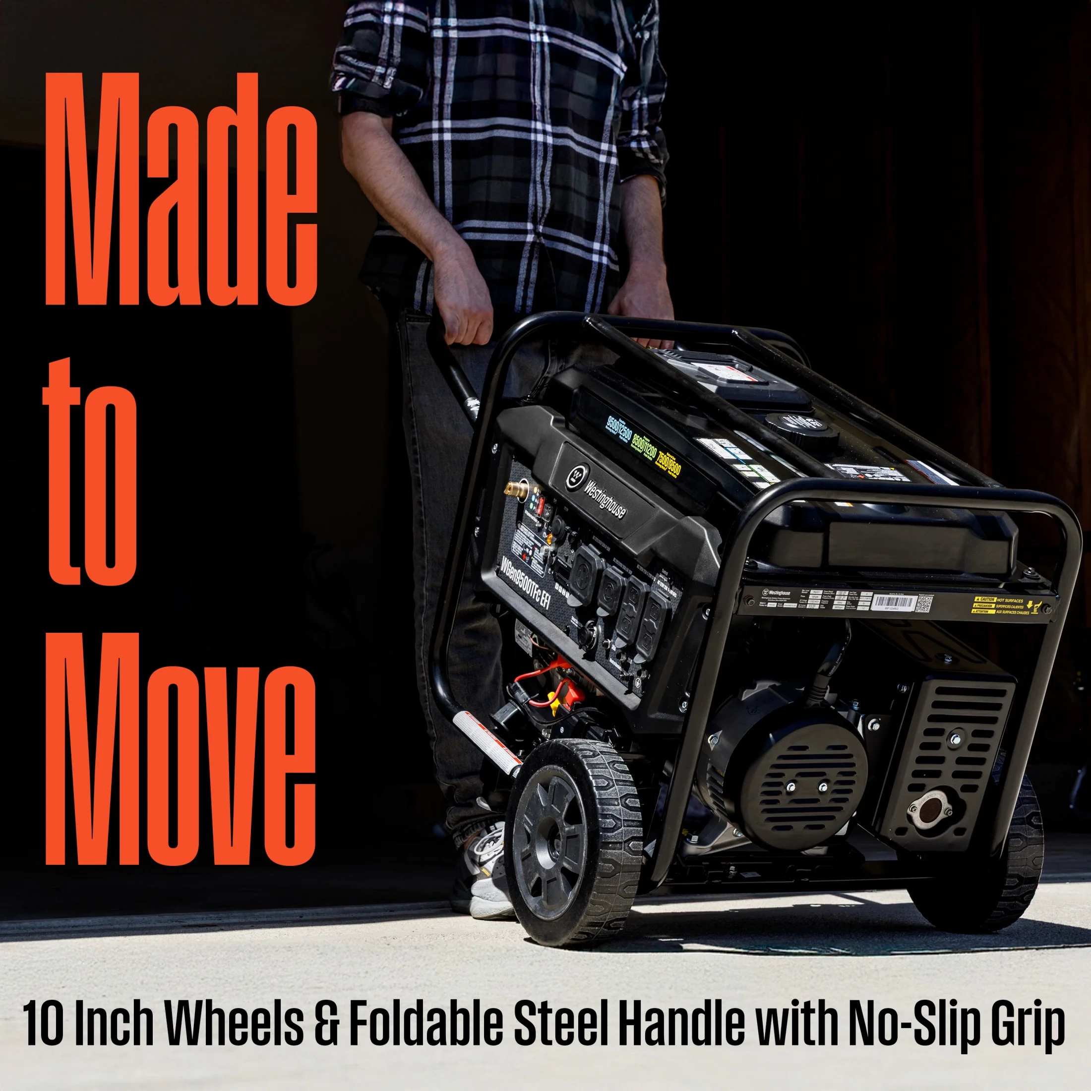 Westinghouse 12500 Peak Watt EFI Tri Fuel Home Backup Portable Generator, Remote Electric Start, Transfer Switch Ready, Gas and Propane Powered, CO Sensor, CARB Compliant