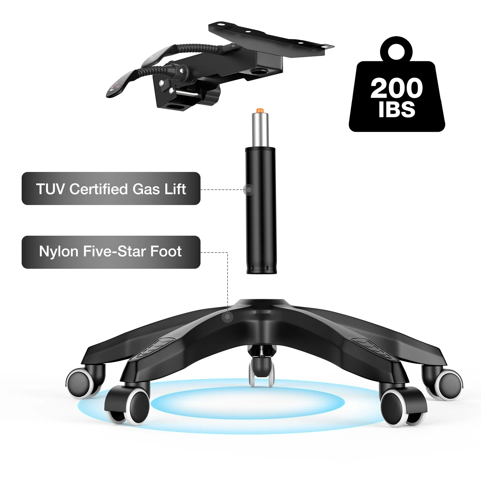 Hoffree Gaming Chair Massage Game Chair with Footrest and Massage Lumbar Support Ergonomic Computer Chair Height Adjustable with Swivel Seat and Headrest