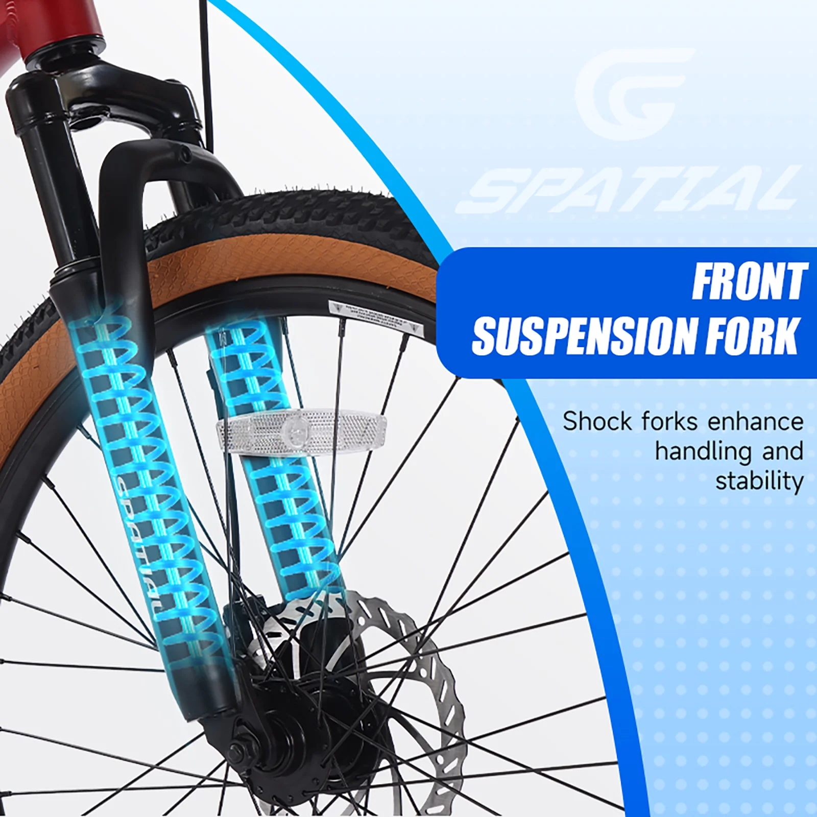 SPATIAL 24 inch Mountain Bicycle for Teenagers,21-Speed Gears MTB Mountain Bikes,Aluminum Frame Dual Disc Brakes