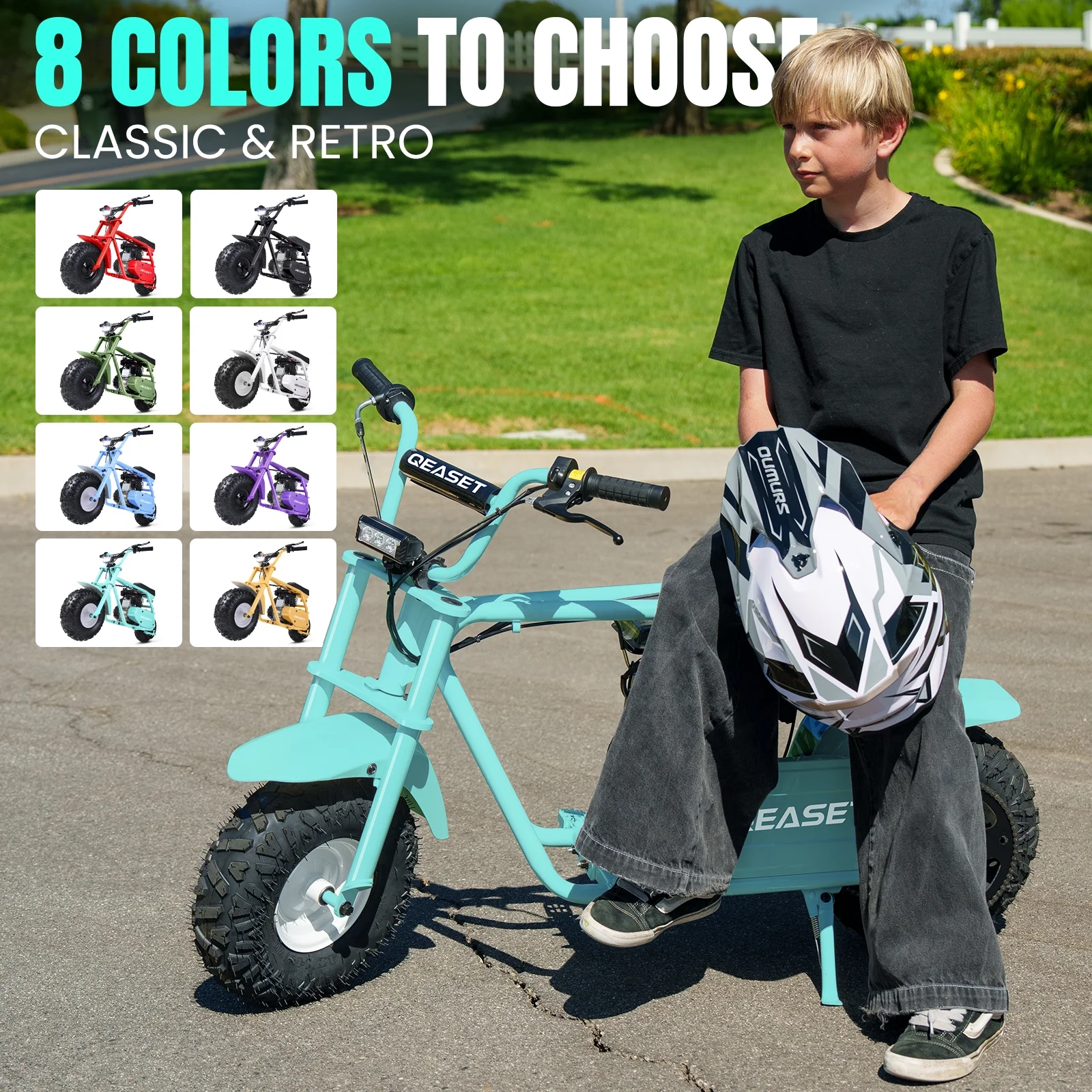 QEASET MB001 Gas Powered Mini Dirt Bike 99CC for Teens and Adults, 25MPH Off Road Motorcycle, Weight Support Up to 200 LBS - Black