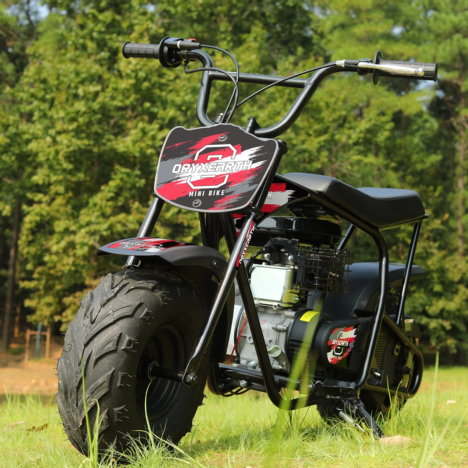 Oryxearth Mini Gas Bike, 105cc 4-Stroke Dirt Off Road Trail, 24mph, Weight Support 165 LBS, Red