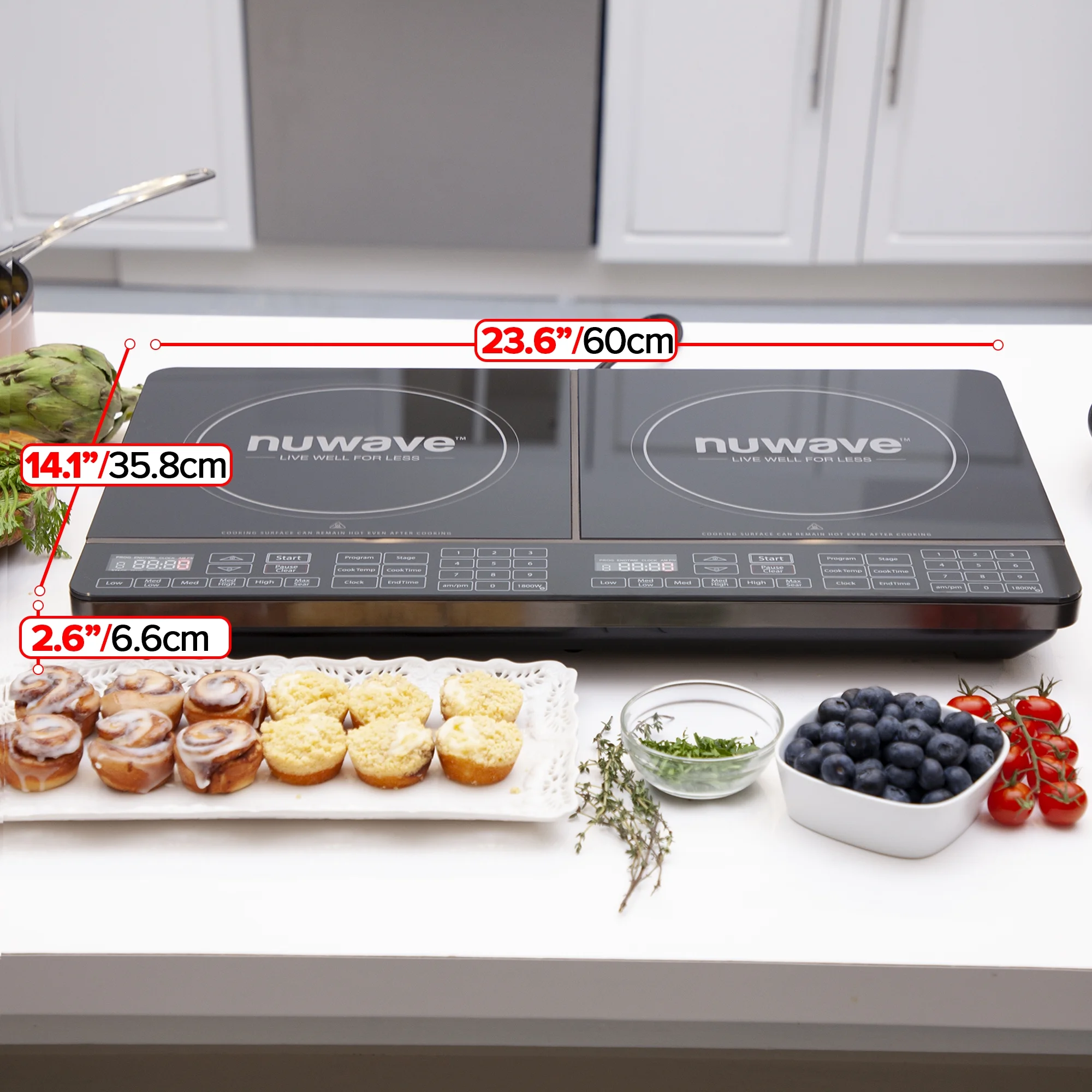 NuWave Electric Double Induction Cooktop 8�� Portable Ultrathin with Sensor Touch Precision Induction Cooktop Burner, Home