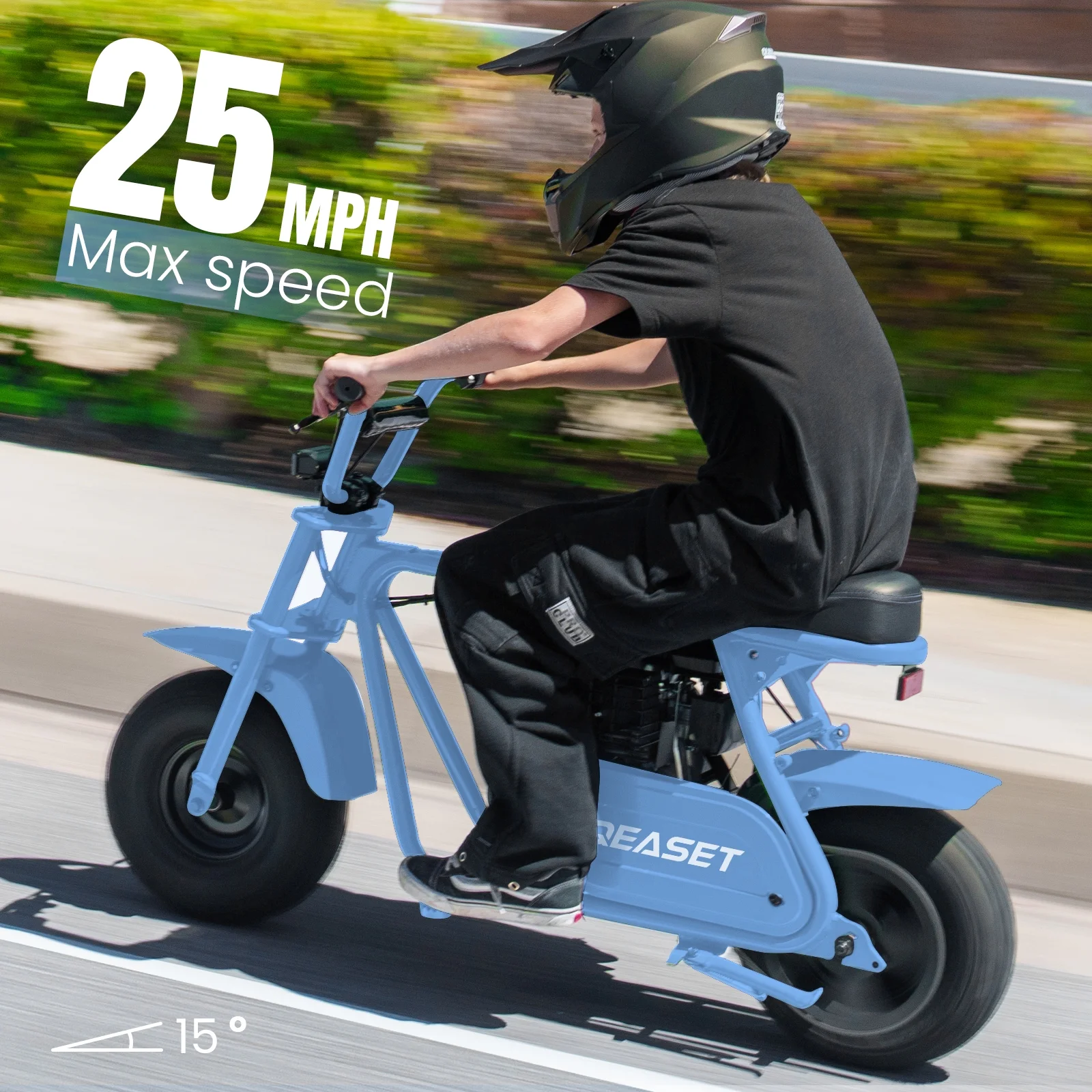 QEASET MB001 Gas Powered Mini Dirt Bike 99CC for Teens and Adults, 25MPH Off Road Motorcycle, Weight Support Up to 200 LBS - Black