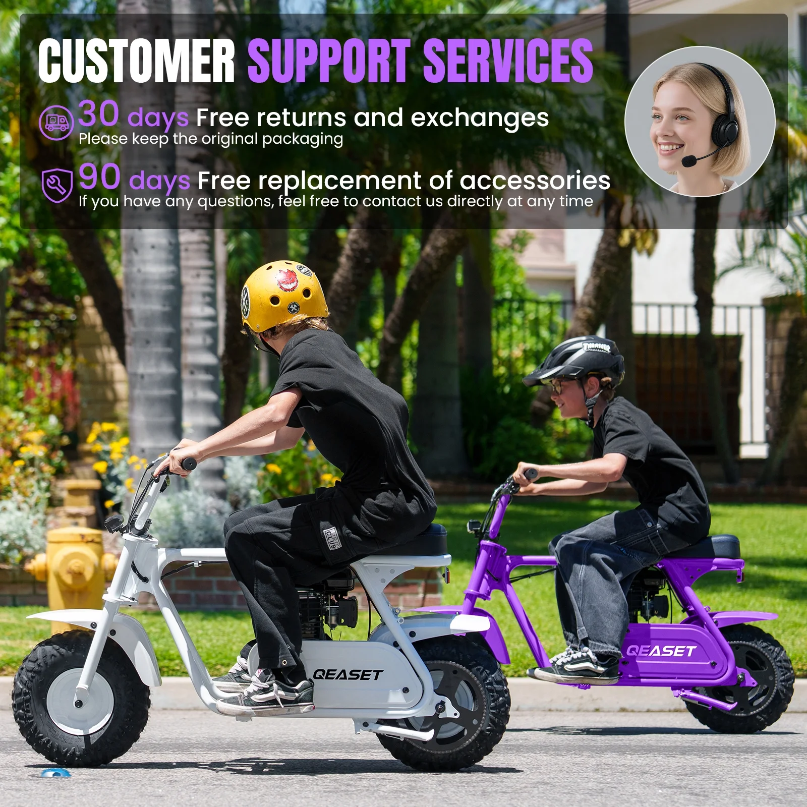 QEASET MB001 Gas Powered Mini Dirt Bike 99CC for Teens and Adults, 25MPH Off Road Motorcycle, Weight Support Up to 200 LBS - Black